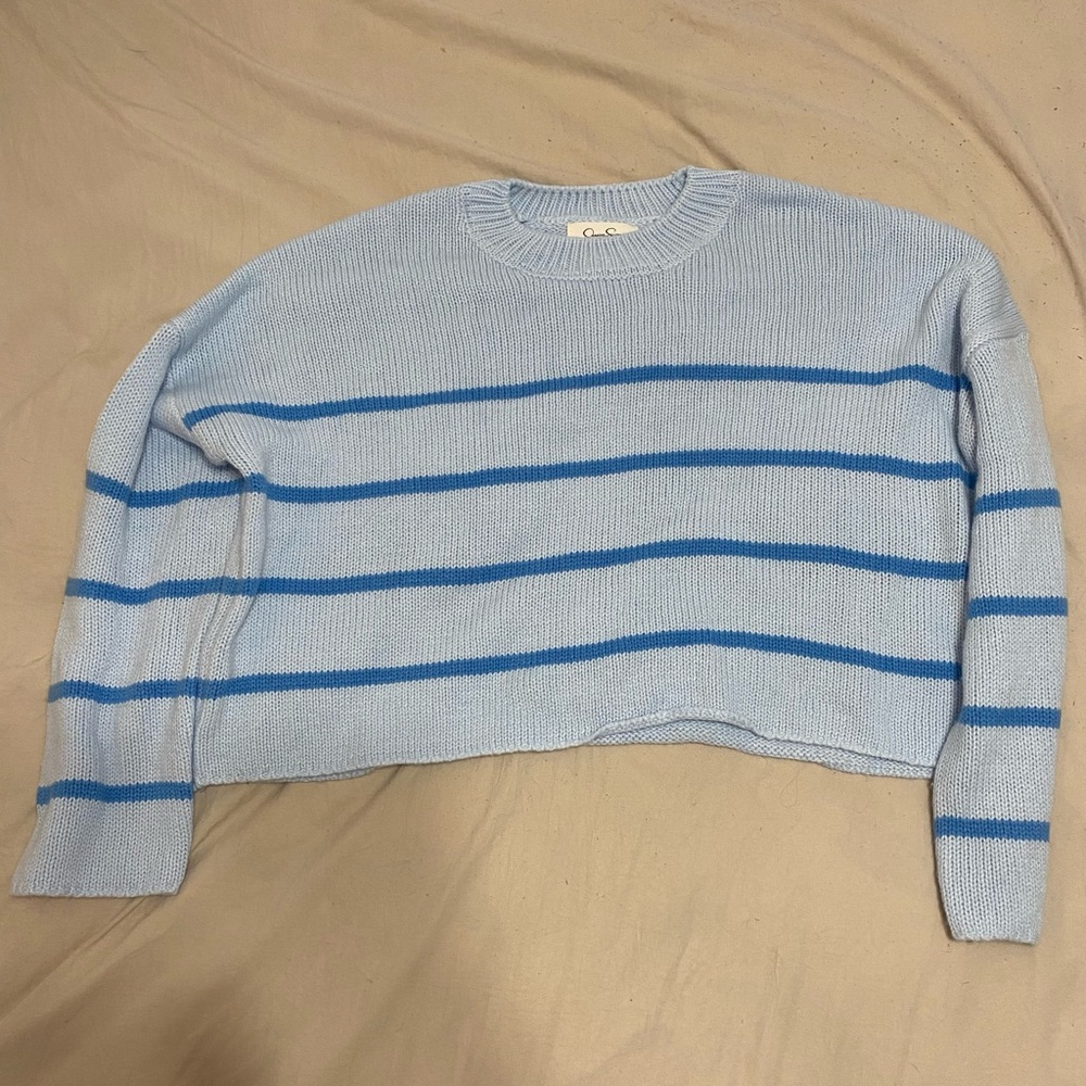 Jessica Simpson Light Blue and Blue Striped Sweater